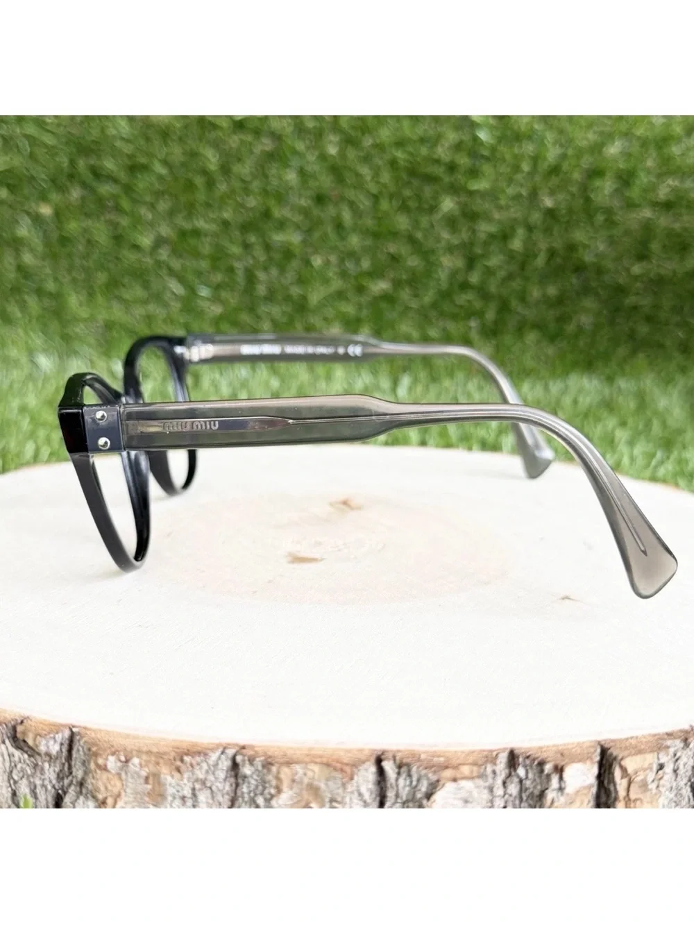 Miu Miu Eyeglasses Frames Cat-Eye VMU 04Q Glasses Black Gray 52-20-140 Italy